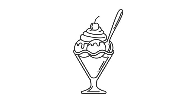 Delicious Ice Cream Sundae Dessert Treat.