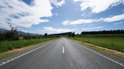 Fototapeta premium Open Road in New Zealand's Scenic Countryside