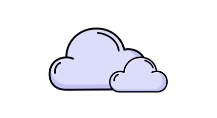 Obraz premium Purple cartoon cloud icon