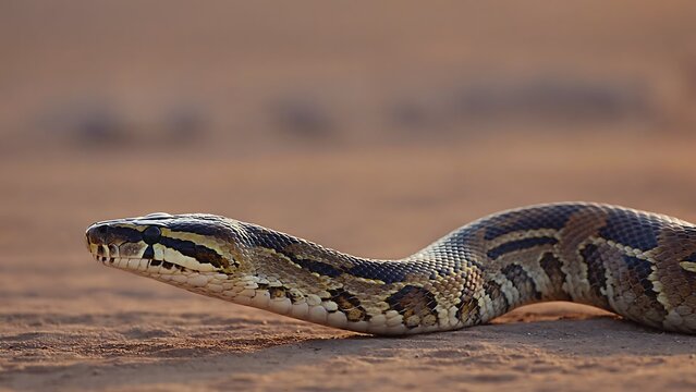 African Rock Python on the Move