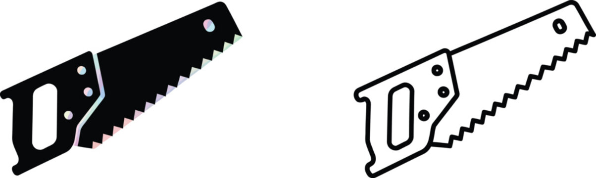 Black and white handsaw illustration Vector