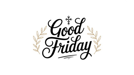 Obraz premium Good Friday typography design with gold leaves