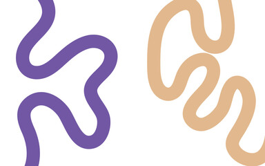 Fototapeta premium Wavy lines illustration with purple and beige colors