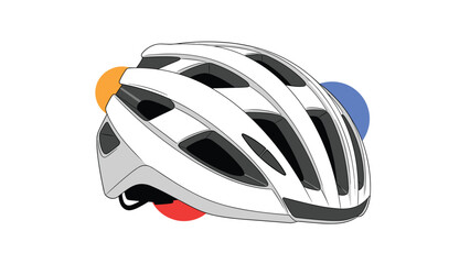 Fototapeta premium Professional white bicycle safety helmet designed for protection during cycling and outdoor sports activities on a clean background.