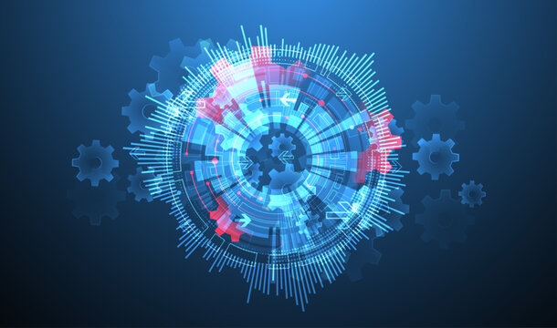 Abstract technology background. Cogwheels ART theme. Vector illustration