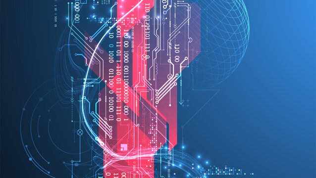 Abstract data technology concept. Sphere theme vector illustration.