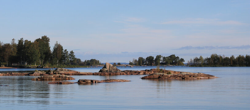 Rock formations in Lake Vanern, Vita Sandar, Mellerud, Sweden.