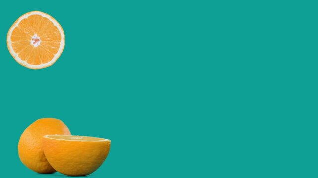 Fresh Oranges Moving in Seamless Loop Motion, Juicy Citrus Animation Background