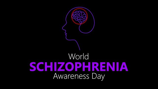 World Schizophrenia Day awareness video. Animation text and video for celebrating schizophrenia day.