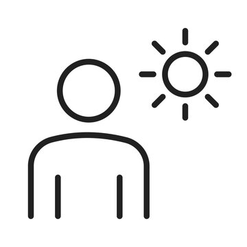 Sunlight Exposure Vitamin D Line Icon