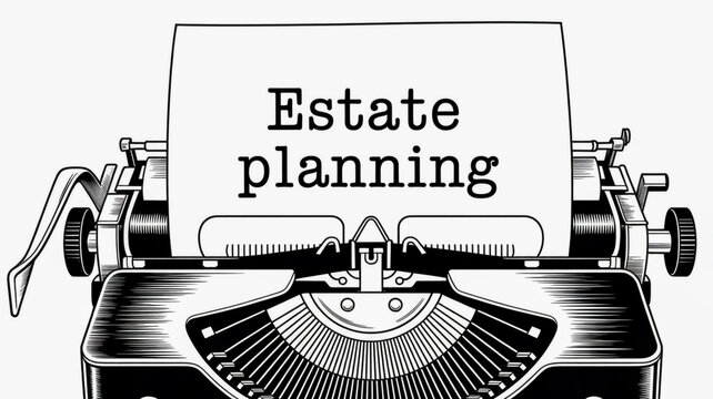 Estate planning concept with vintage typewriter