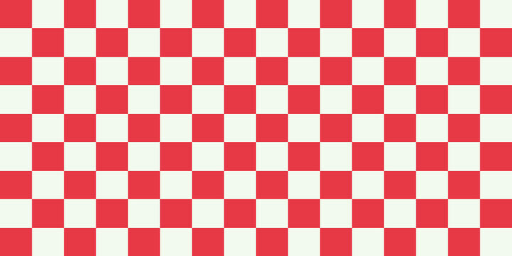 Timeless red and white seamless checkered pattern. Bold geometric grid for traditional kitchen decor, bistro theme, and vibrant textile designs.