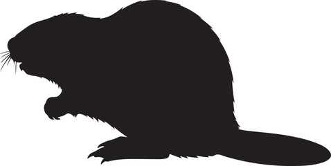 Black silhouette of a beaver vector illustration © Like