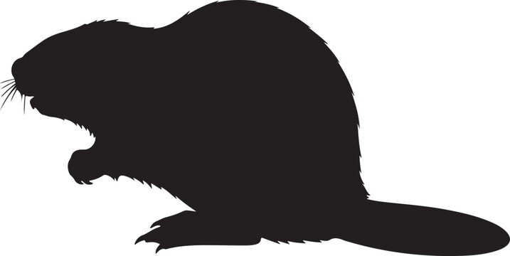 Black silhouette of a beaver vector illustration