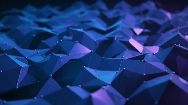 Blue geometric shapes video background.