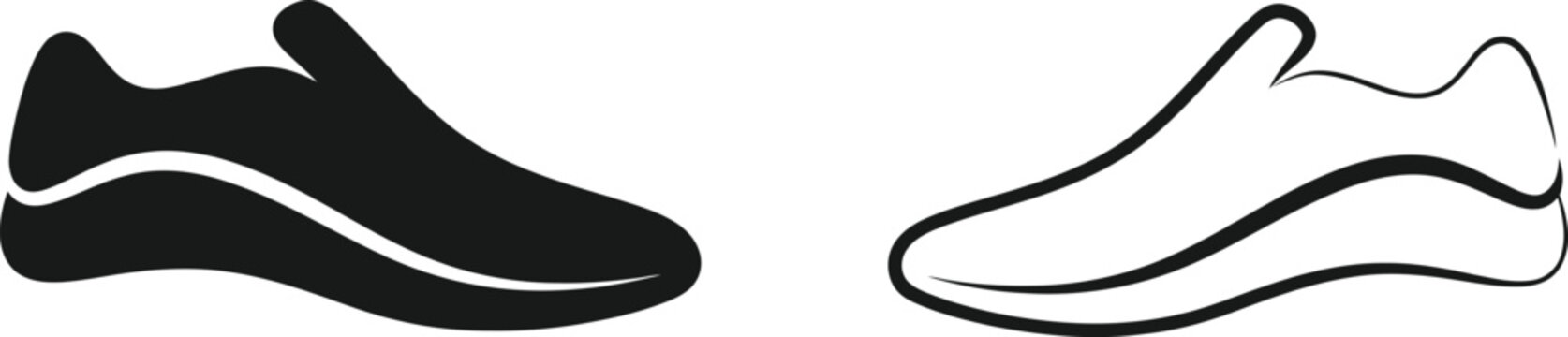Black and white shoes side by side Vector