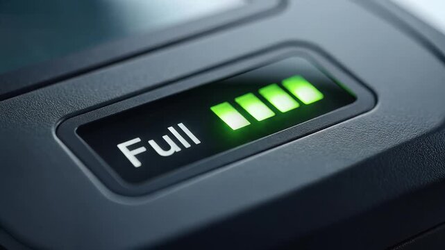 Automated External Defibrillator Full Battery Status Indicator Macro Shot