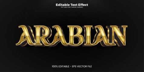 Fototapeta premium Arabian Gold editable text effect in modern trend style
