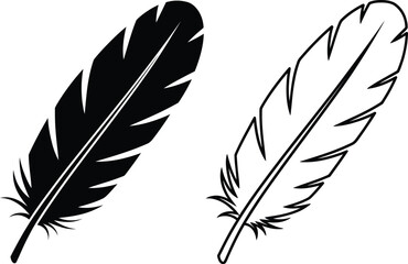 Fototapeta premium Black and white feather illustration Vector
