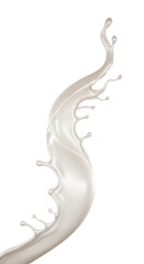 Fototapeta premium A splash of milk isolated on transparent background