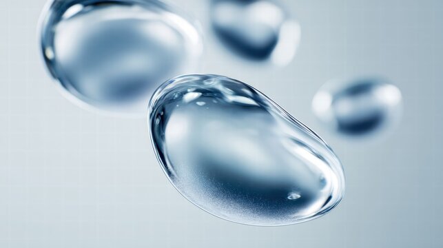 A stunning macro shot features several water droplets of different sizes.