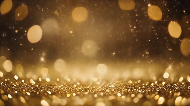Bokeh Light Particles Scattering in Dark Atmospheric Background with Golden Glow