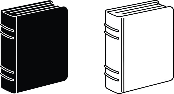 Black and white book illustrations side by side Vector