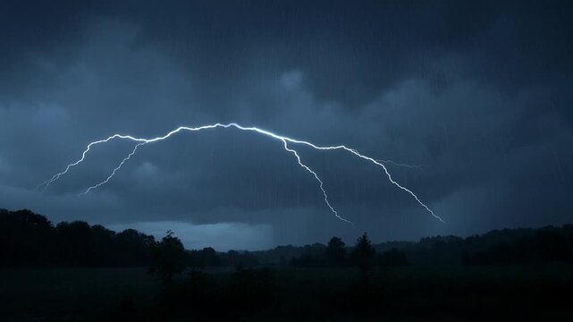 Nature's Electric Display: Capturing the raw power of nature, a breathtaking lightning storm illuminates the darkening sky. The image showcases the dramatic interplay of light and shadow.