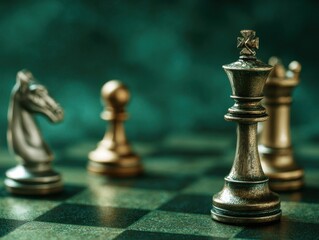 Fototapeta premium business strategy planning on a greene background