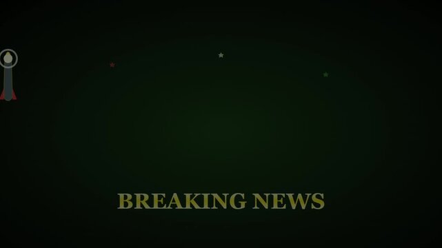 Breaking News Background with Iran War Geopolitical Situation Report Text, Animated Motion Graphics for Broadcast Journalism and Military Conflict Updates