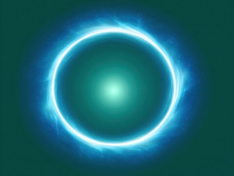 blue energy halo isolated on a green background
