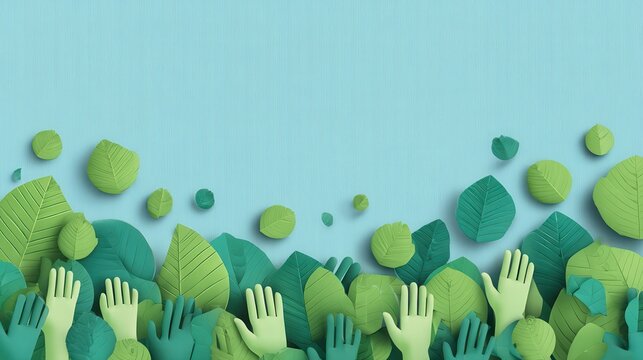 green background nonprofit organization concept on a blue background