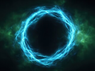Naklejka premium blue energy halo isolated on a green background