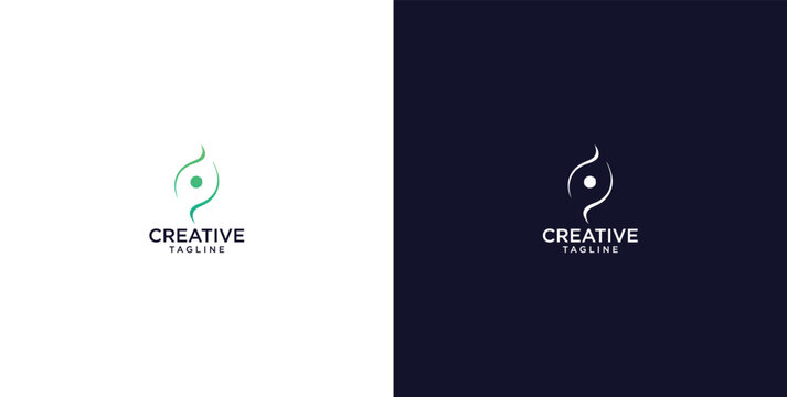 modern energy logo design, positive solution, icon, vector, premium.