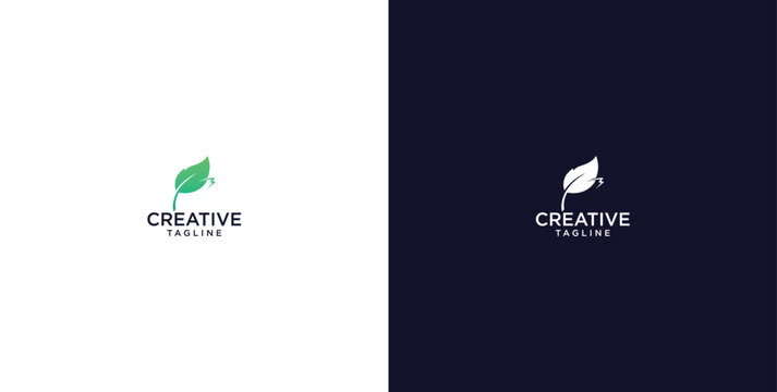 modern energy logo design, positive solution, icon, vector, premium.