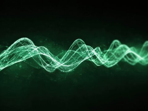 abstract power wave isolated on a green background