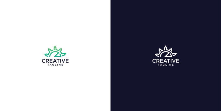 modern energy logo design, positive solution, icon, vector, premium.