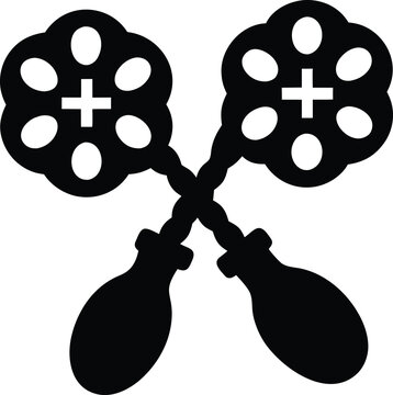 a sling psychrometer with two thermometers the entire image silhouette vector illustration on transparent background