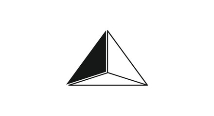 Fototapeta premium Black and White Abstract Pyramid Vector Icon