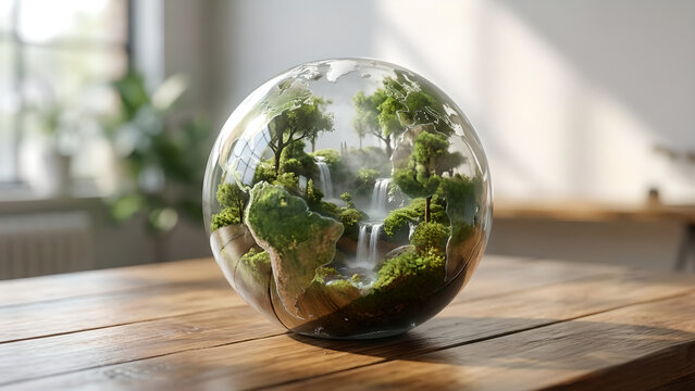 Eco-Inspired Terrarium Globe: Miniature Forest Inside a Crystal Ball