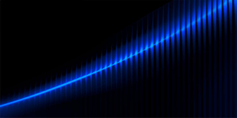 Obraz premium Abstract blue background with glowing digital wave lines and a colorful technology spectrum motion over dark space