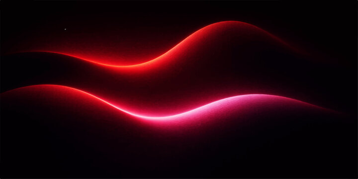 Abstract glowing red background featuring dynamic motion lines and soft fractal waves of energy on a smooth silk texture for a modern wallpaper design