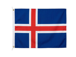 Obraz premium Flag of Iceland waving in the wind - a symbol of national pride and heritage