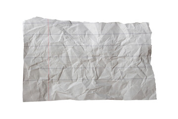 Obraz premium Crumpled Torn Lined Notebook Paper Strip with Wrinkles Isolated on Transparent Background