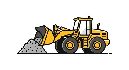 Obraz premium Heavy machinery yellow construction vehicle.