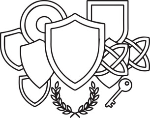 Obraz premium shield with swords