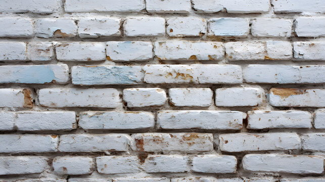 White Brick Wall Texture Background &ndash; Rustic Construction Surface, Vintage Architecture and Grunge Design Style
