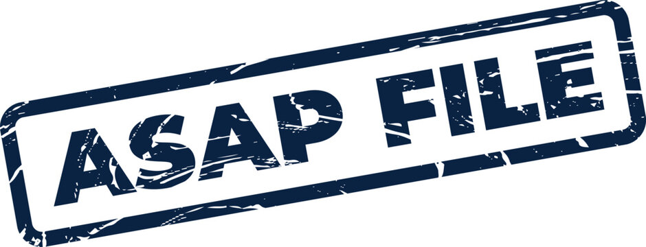 ASAP FILE grunge stamp impression for urgent document processing or immediate record submission