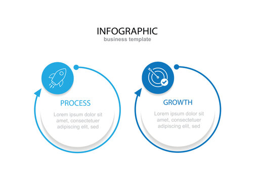 business process chart modern infographic template, design infographic whit 2 option vector illustration