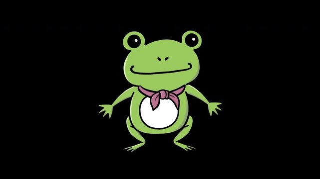 Frog Character - Idle Standing, Neutral, 4K, 8 Seconds, Loop with Alpha Channel
